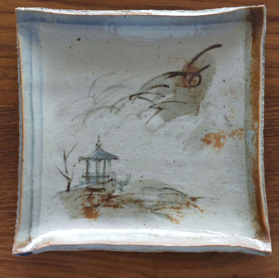 鄭寧 Zheng Ning　角皿　5枚　木箱入り