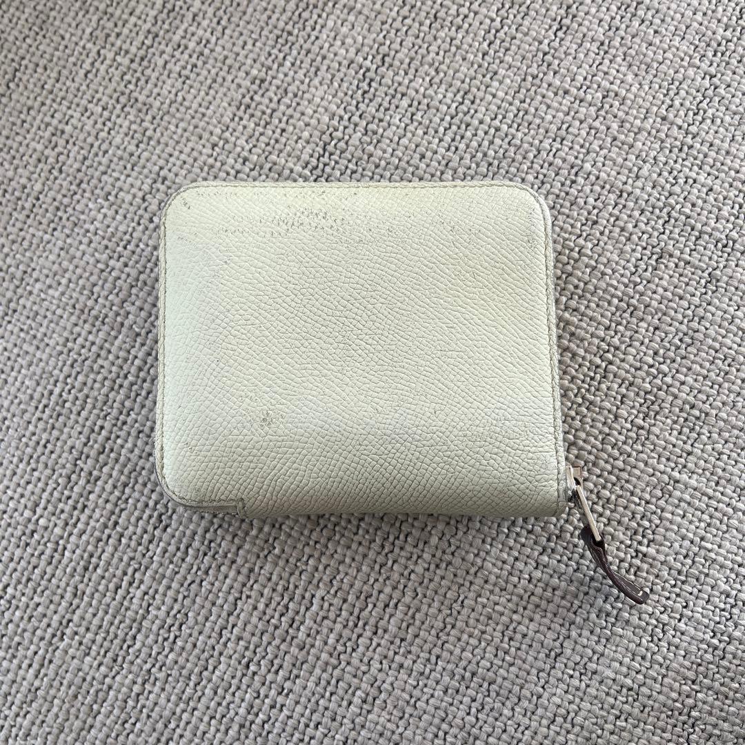 エルメス　シルクインコンパクト　ライトグリーン レザー ケース