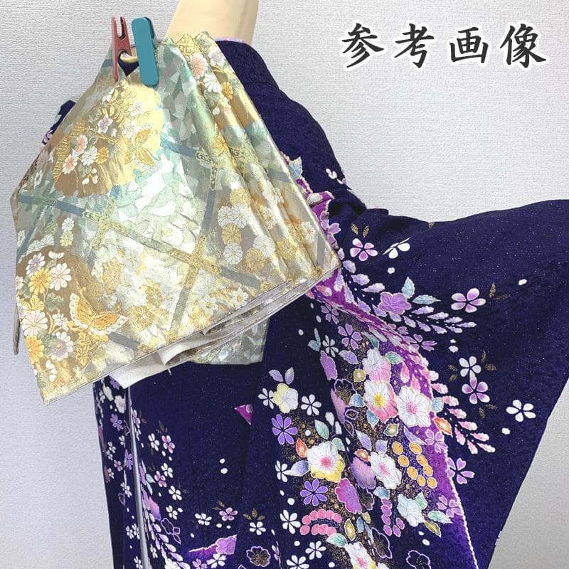 410z8〇京都きもの友禅 徳永正峰 高身長な方にも ラメ振袖 辻が花絞り染め〇