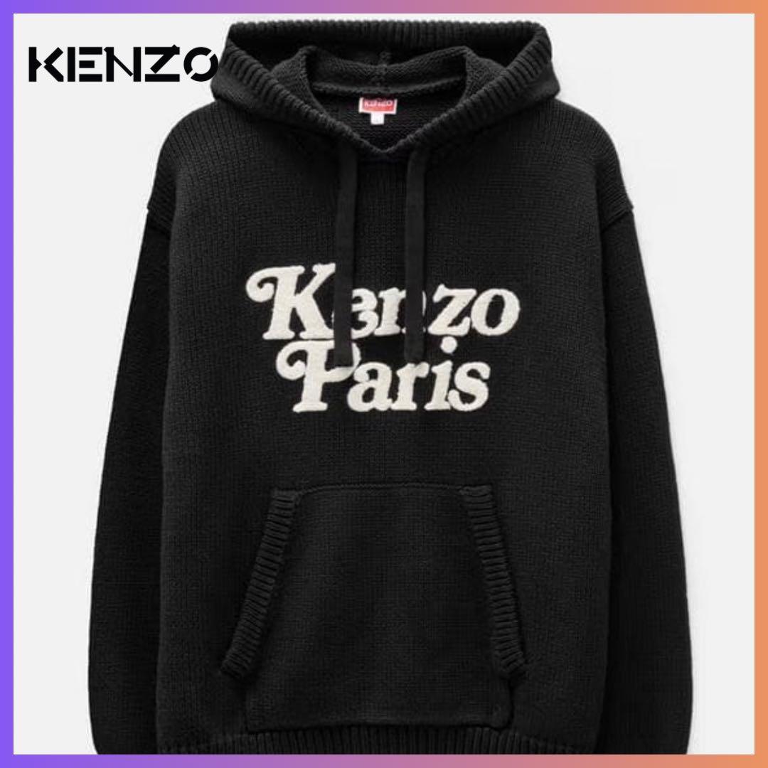 【未使用】Kenzo x Verdy インターシャニット パーカー ブラック