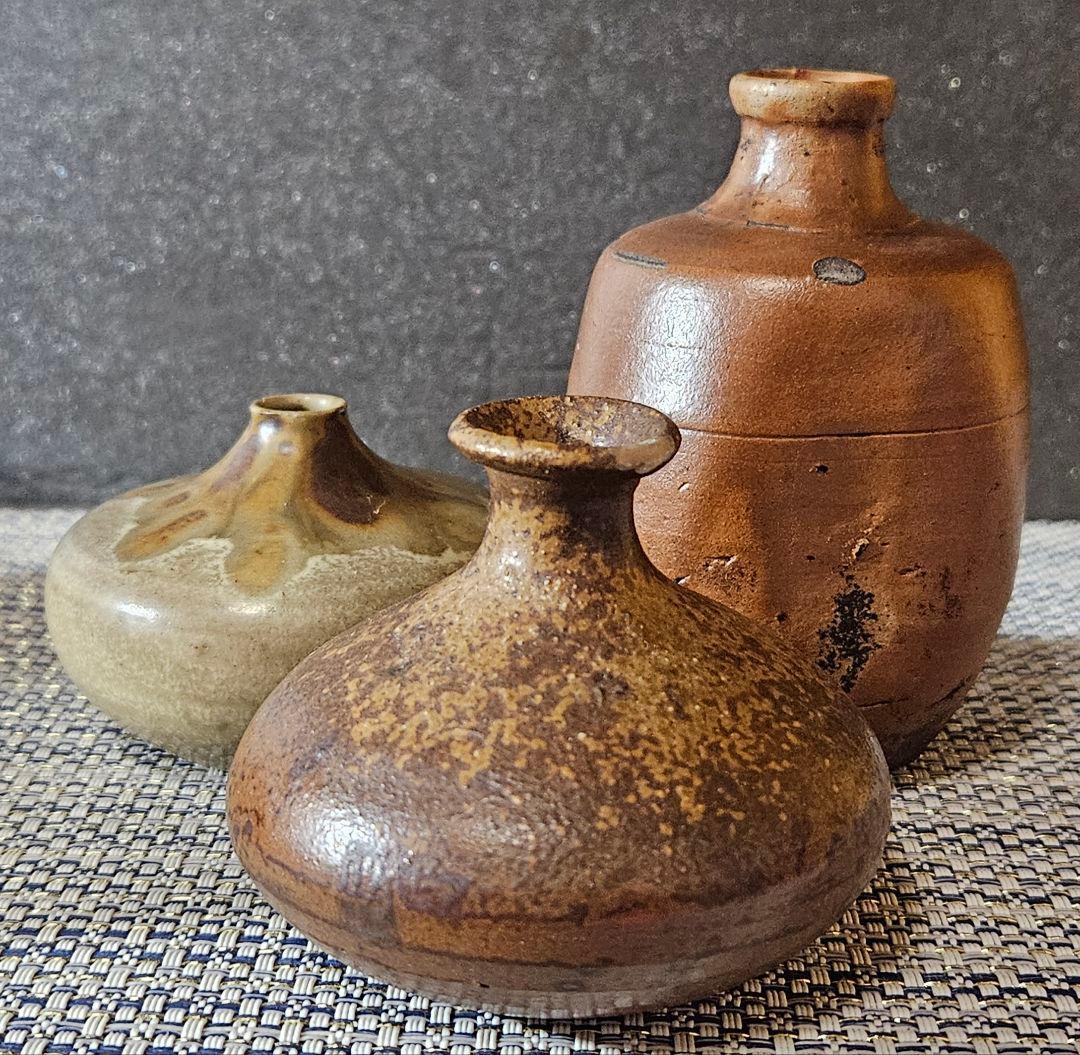 明治時代　古備前油壺　古備前小壺　 窯変油壺　3点セット