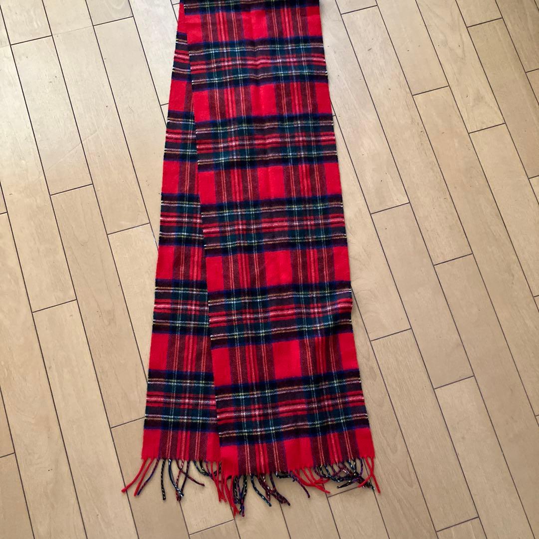 JOHNSTONS OF ELGIN 赤黒チェックマフラー