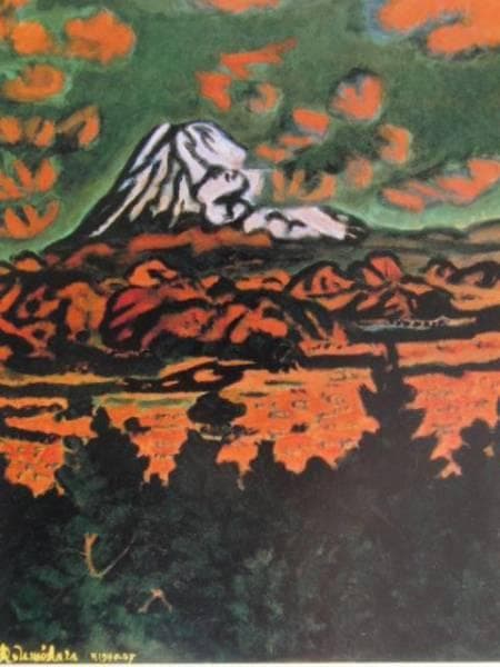 梅原龍三郎、【朝陽】、希少な額装用画集より、新品額装付