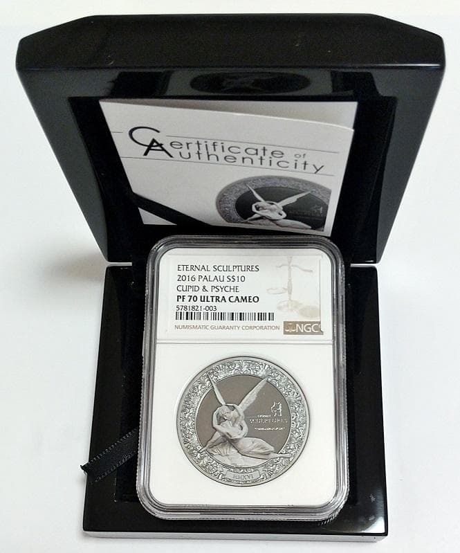 2016年 パラオ 天使 キューピッド 10ドル 2オンス 銀貨 PF70 UC