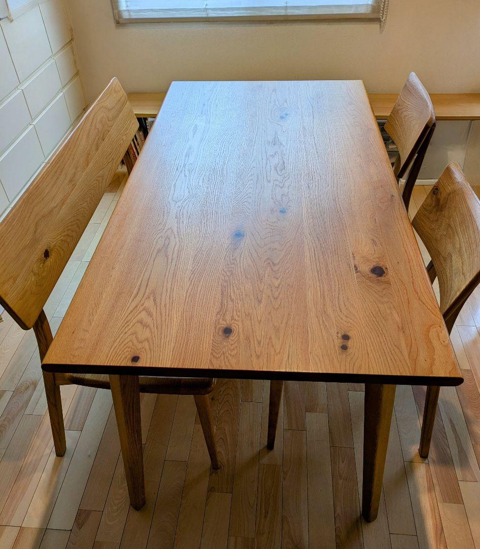 筑波産商　響き150ダイニングテーブル 木製オーク材