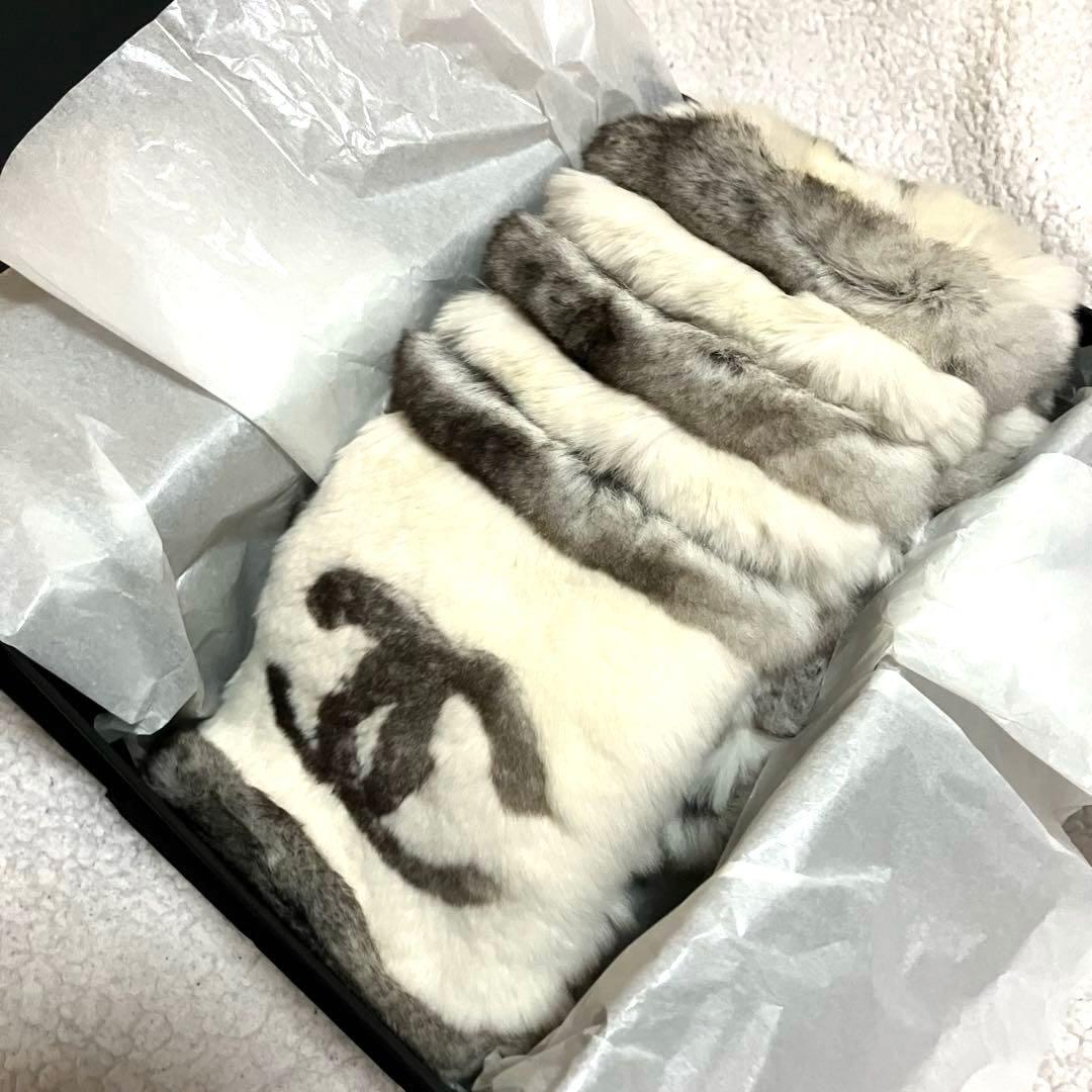 美品】CHANEL オリラグ マフラー ココマーク CC シャネル リアルファー