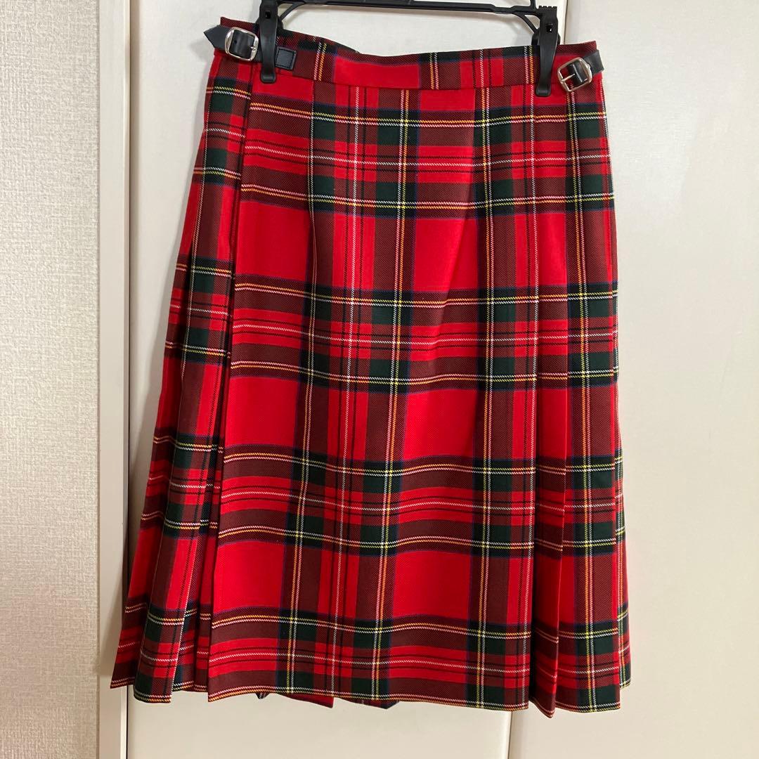 O'NEILL プリーツスカート 赤・黒・緑のチェック柄 US 6