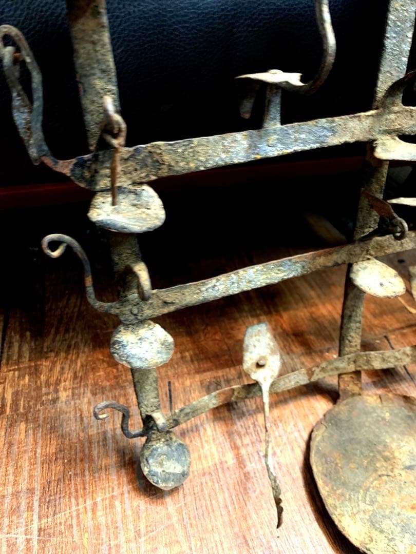 レア　アンティーク　壁掛けオイルランプ