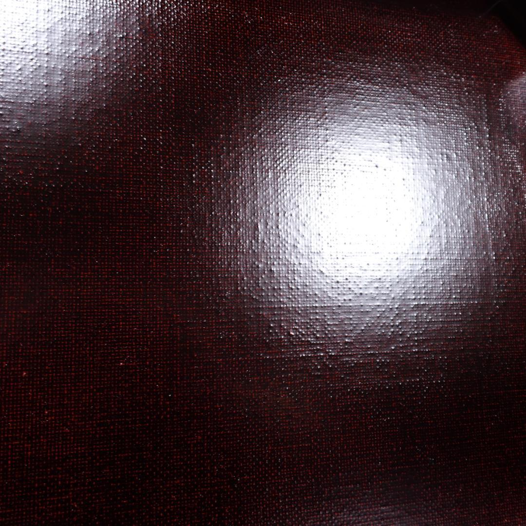 輪島塗の名店 五島屋謹製 溜塗 裏黒塗 布張 卓上膳 盆 5客 共箱