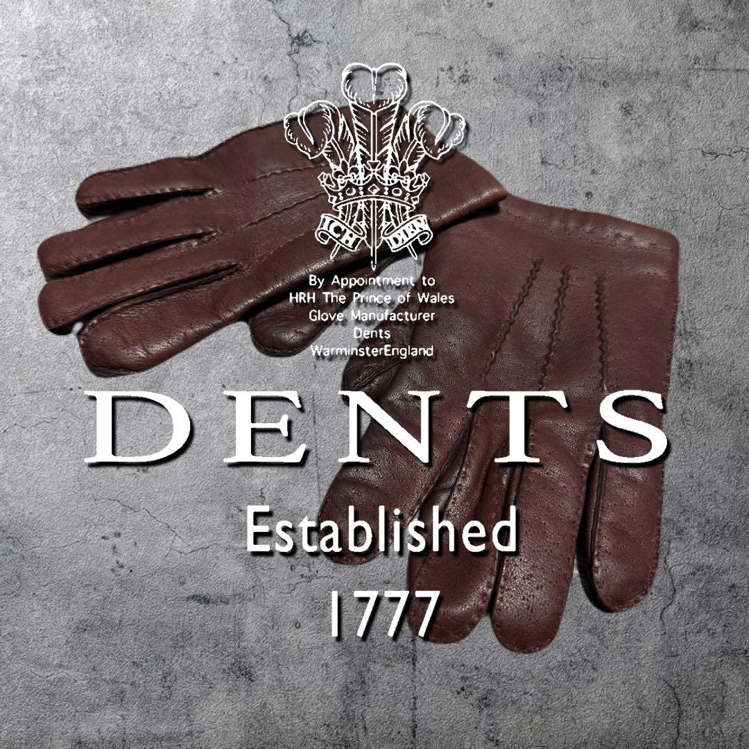 英国王室御用達 デンツ レザーグローブ 手袋 カシミヤライニング ダークブラウン