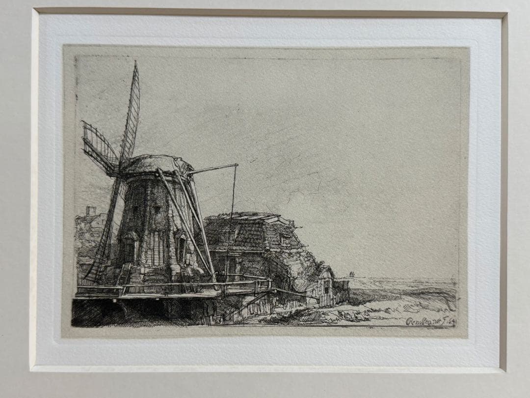 貴重　レンブラント 「風車」エッチング作品
