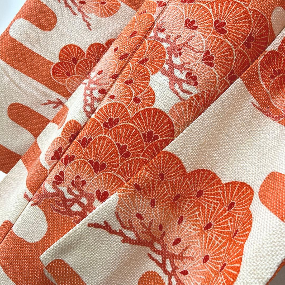 444 振袖フルセット 正絹 朱赤 オレンジ 絞り 藤娘きぬたや 高級 小柄さん
