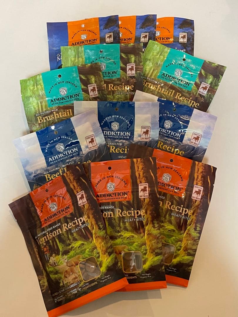 【新品未開封】Addiction 犬用おやつ ミーティバイツ 4種類 計12個
