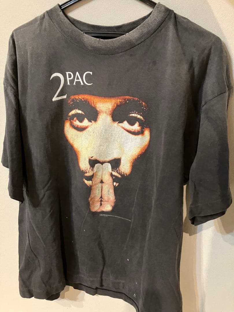 美品セントマイケル2PAC Tシャツ ブラック