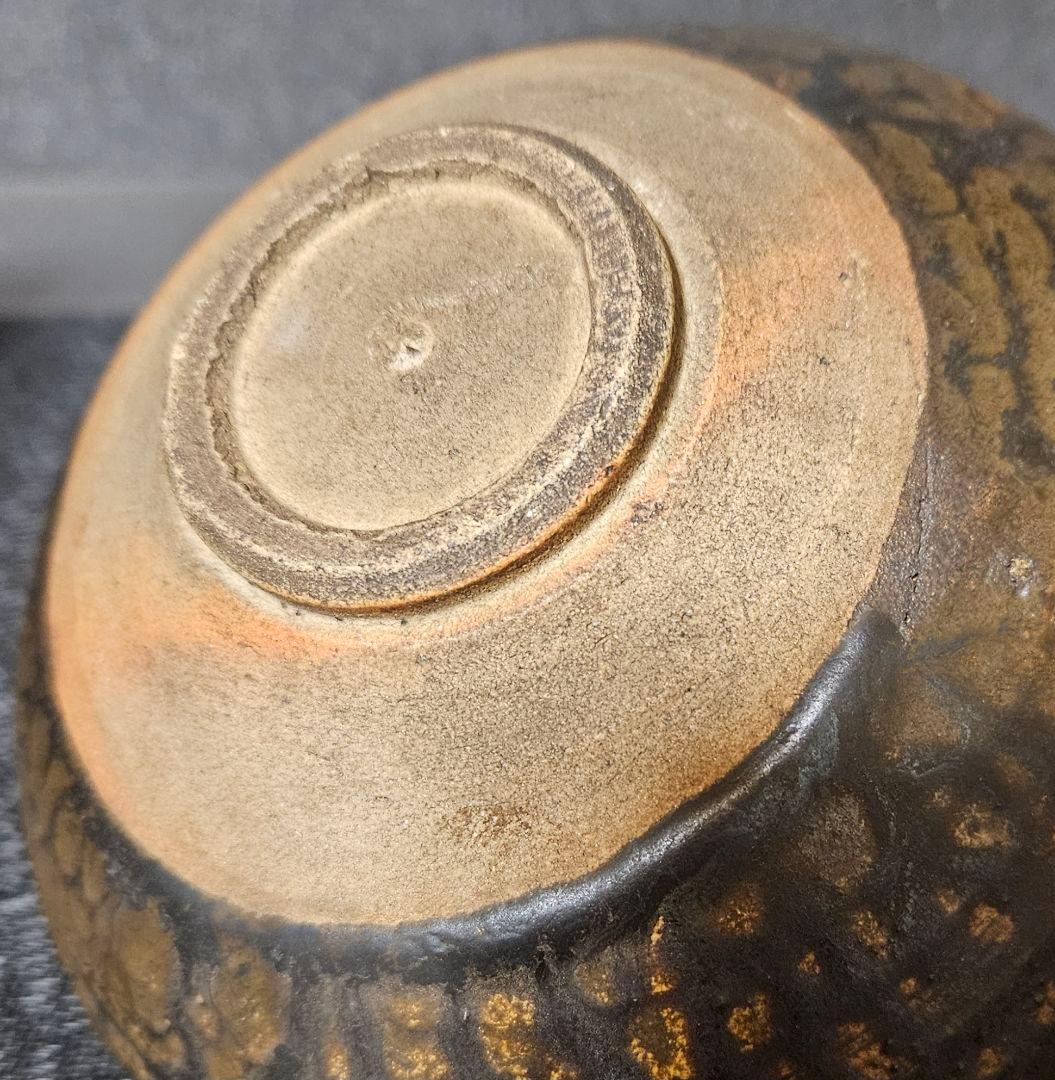 【名碗❗】中国古美術　古陶磁　古玩　明朝　磁州窯　蛇褐釉　大振り茶碗　鉢　茶道具