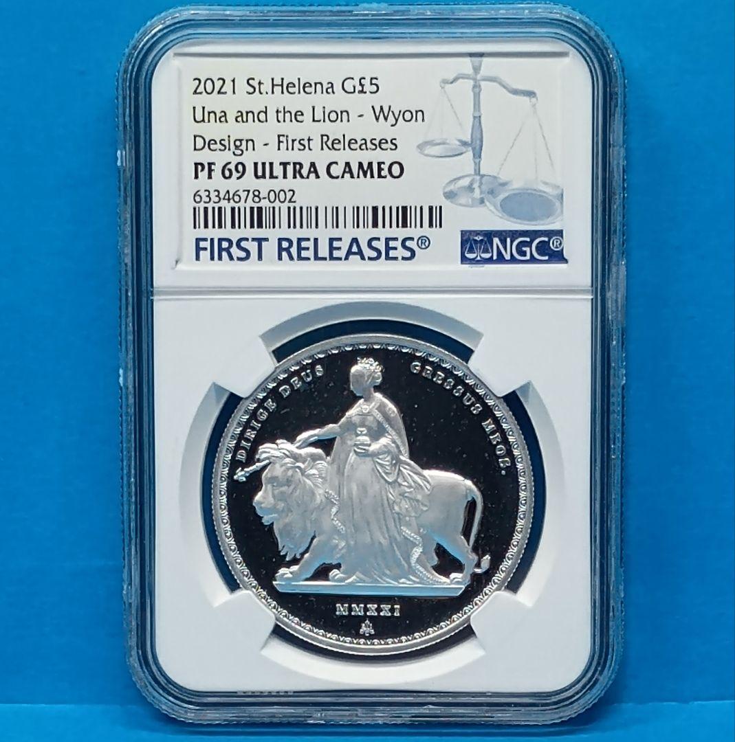 2021 セントヘレナ ウナ ライオン £1 プルーフ銀貨 PF69UC FR