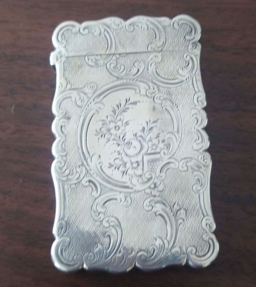 1854年 スターリングシルバー 銀製 カードケース アンティーク