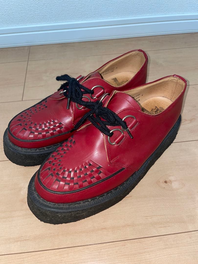 E COX ラバーソール ジョージコックス UK8 赤 レッド