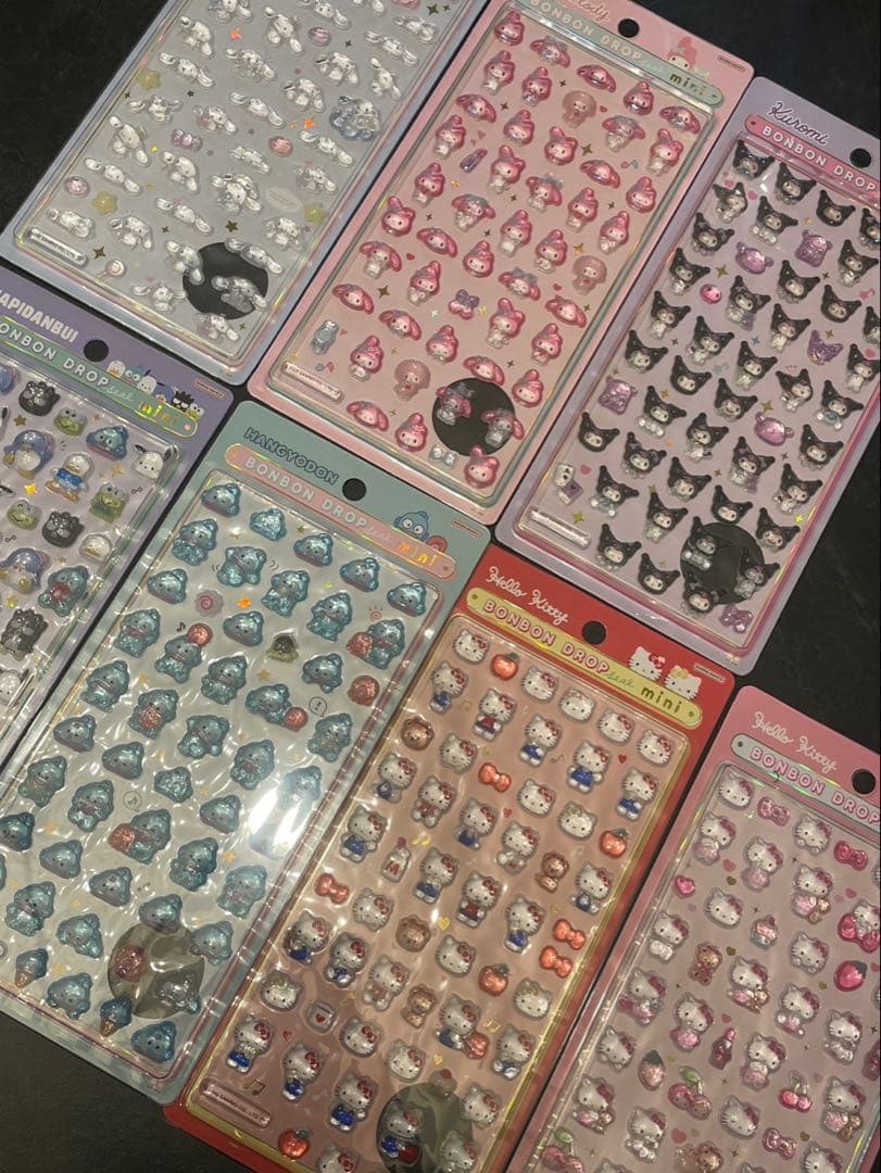 （正規品）サンリオ ボンボンドロップシールミニ 新作 7種セット