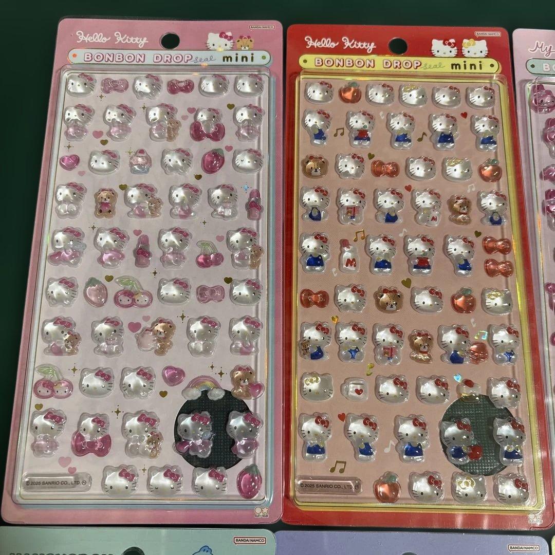 ボンボンドロップミニ　シールセット 8枚　サンリオ　キティ　メロクロ　シナモ
