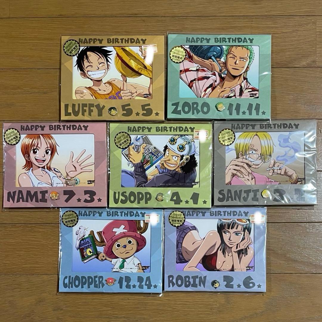 ワンピース　ハッピーバースデー　ブロマイドセット　ピンズ付き