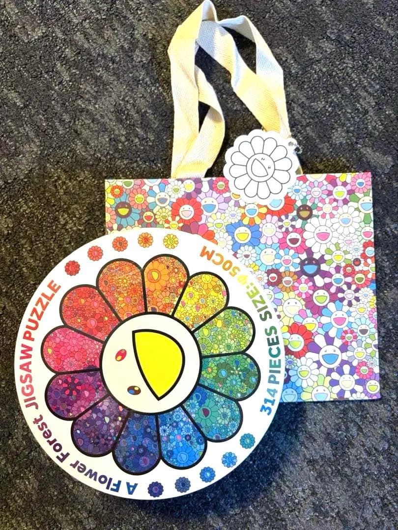 ショッパー付き ⭐️ 新色　村上隆　フラワー型　ジグソーパズル　カイカイキキ