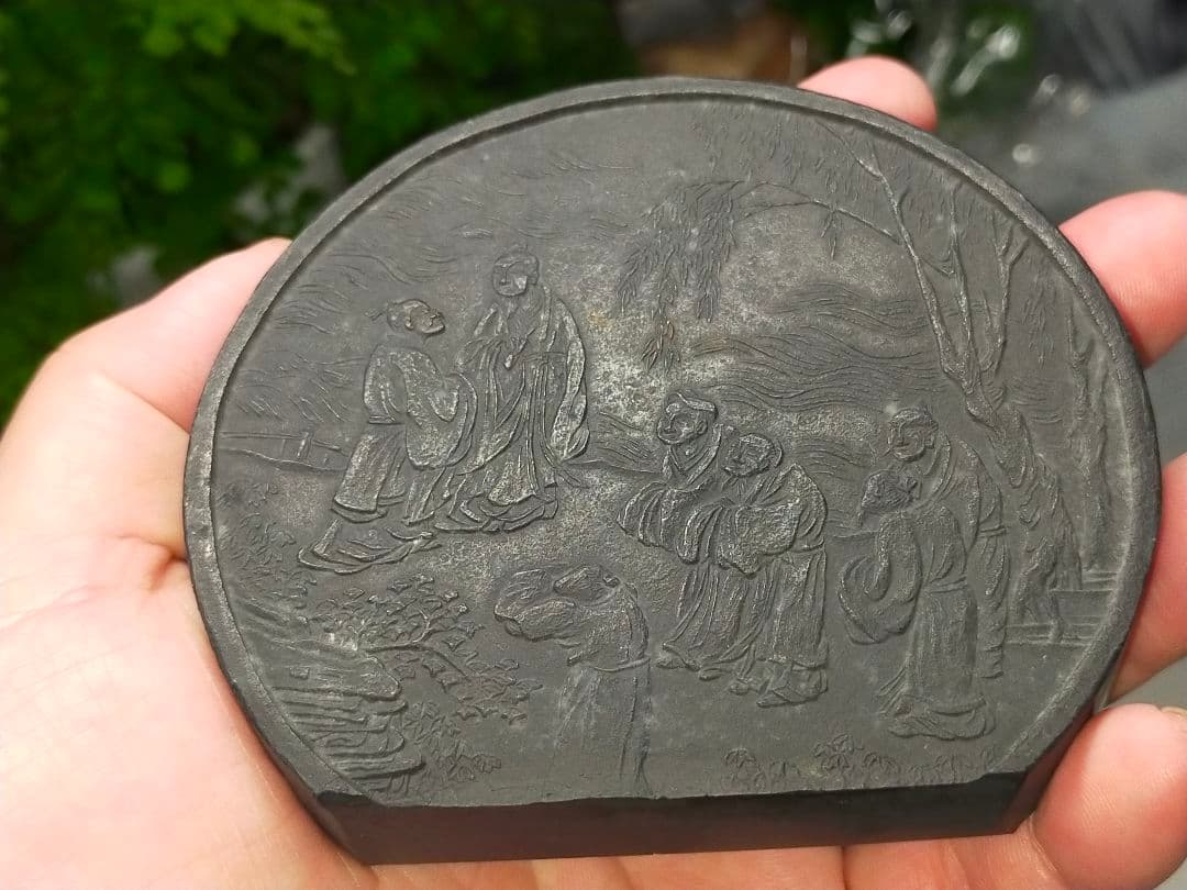 ♥値下げ！　骨董品　中国製　古墨　五老告河図