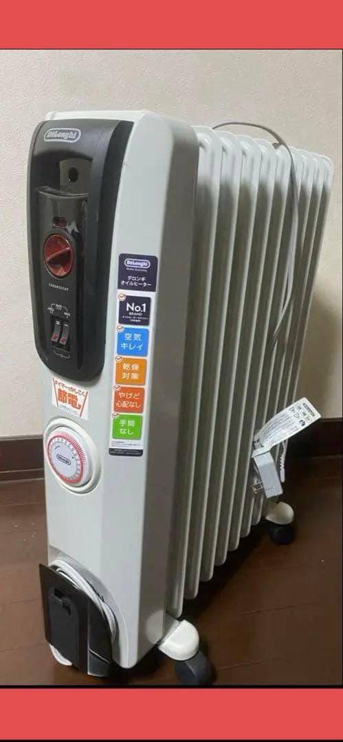 デロンギ　オイルヒーター 温度調整ダイヤル付き