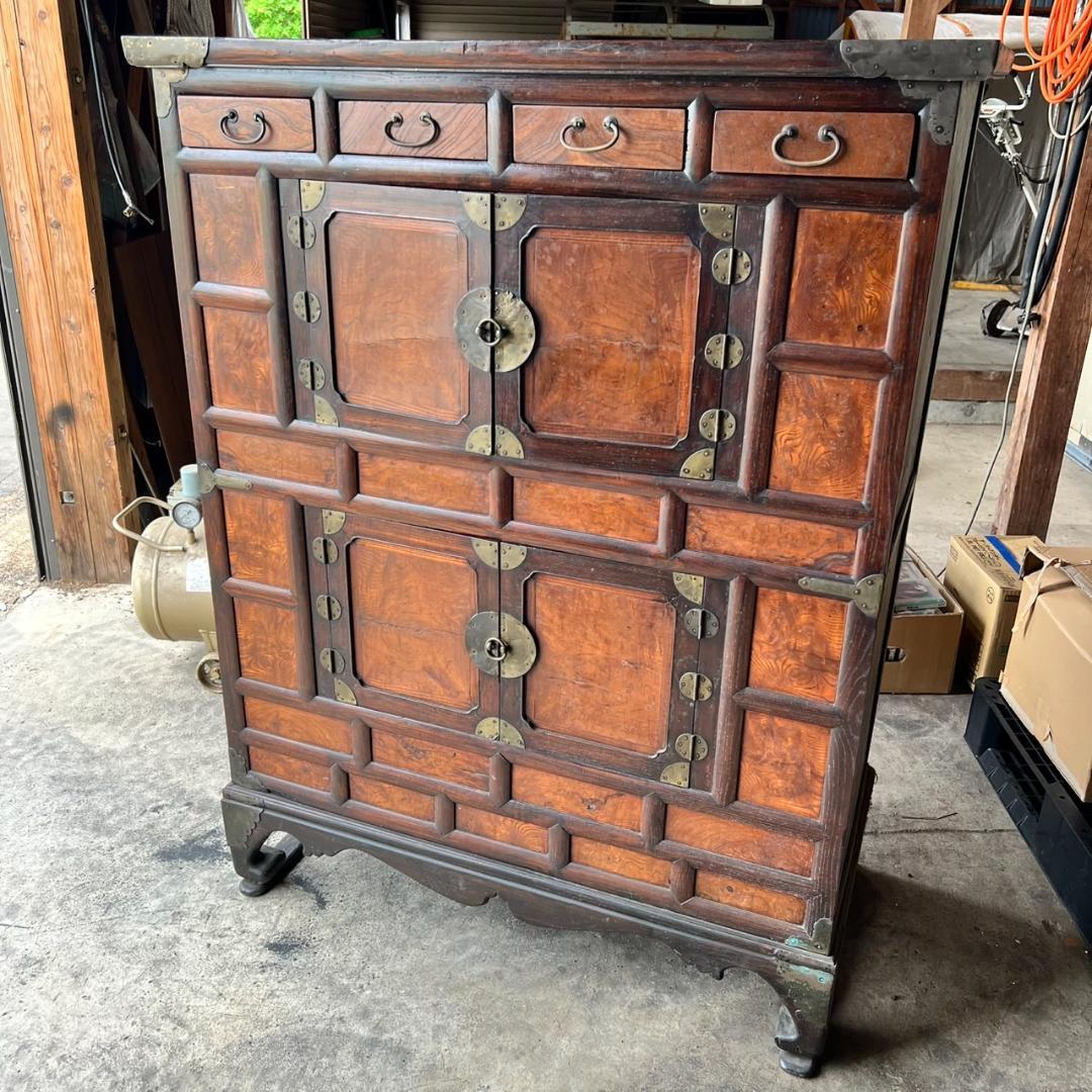 【珍品】　李朝　箪笥　タンス　時代物　現状品　【たのメル便♪】