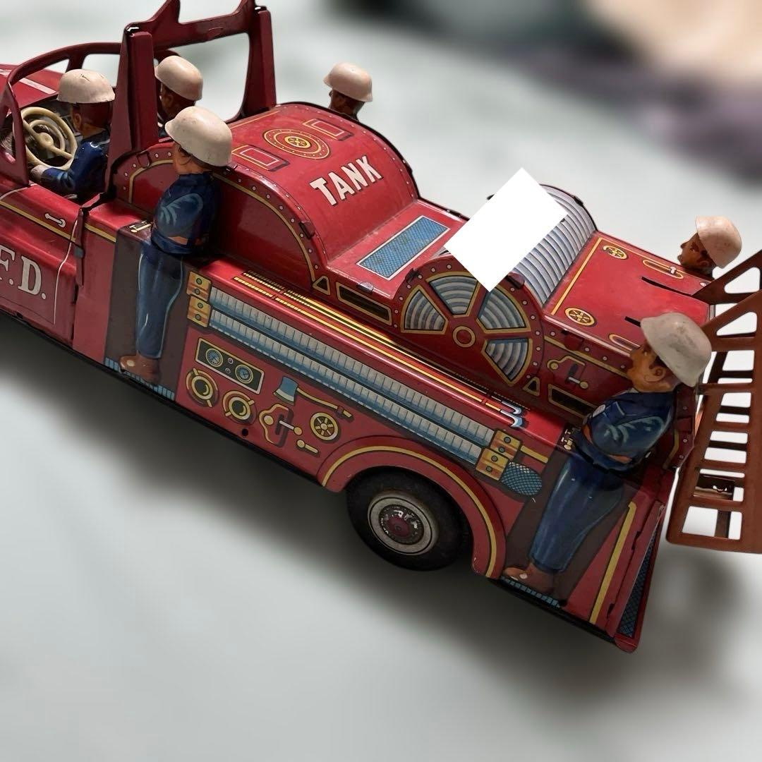 ジャンク 箱無 ヨネザワ玩具 消防車 ブリキ