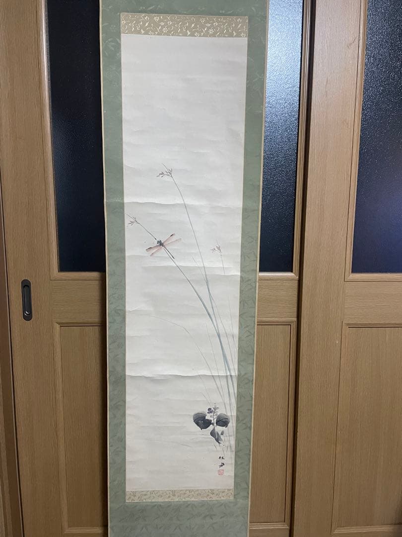 掛け軸　トンボ　骨董品　古美術　美術品　レトロ