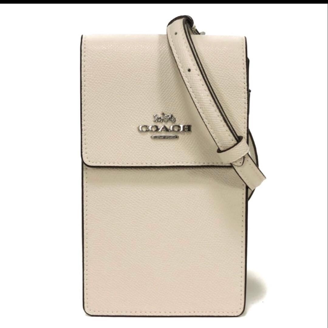 COACH スマホショルダーバッグ ベージュ超美品！！
