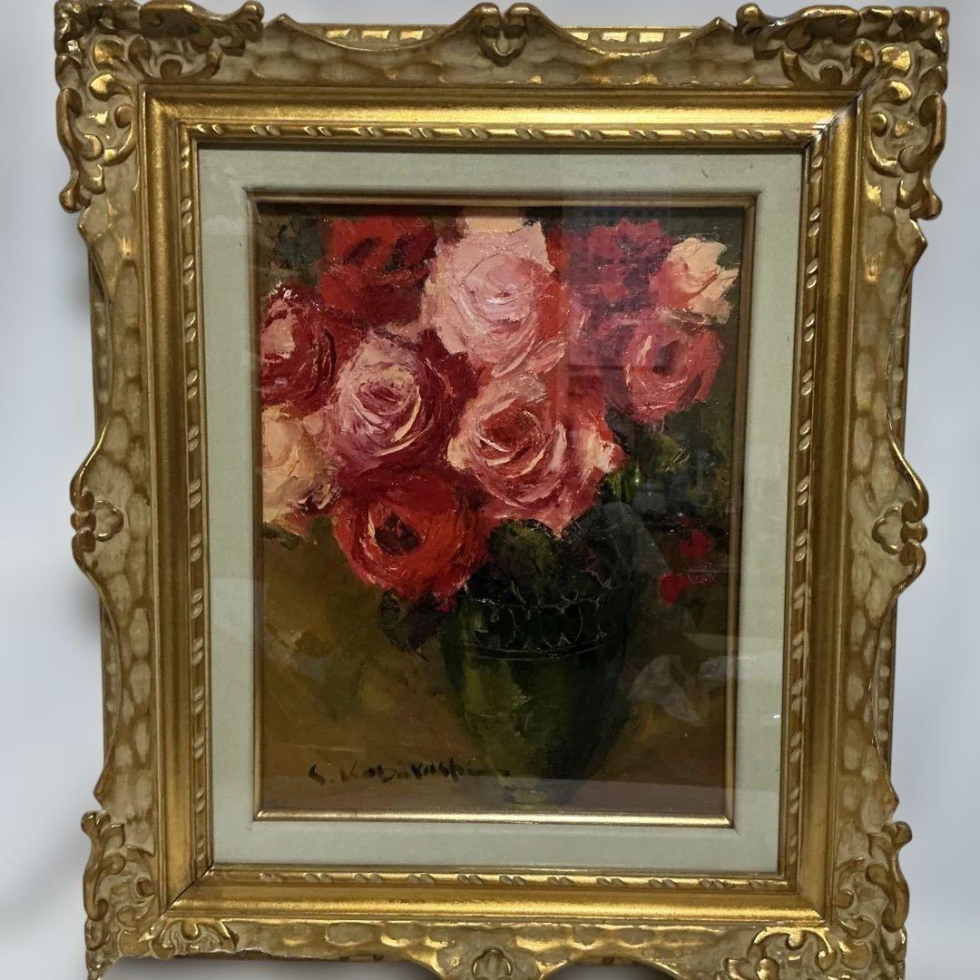 ねむさん専用　【真作】　（WISH） 小林慎太郎　『薔薇』　F６号　一期会会員