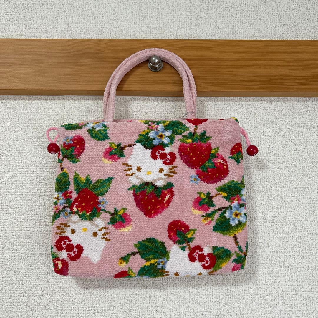 フェイラー×サンリオコラボ　ハローキティ　いちご　手付き巾着　キティちゃん