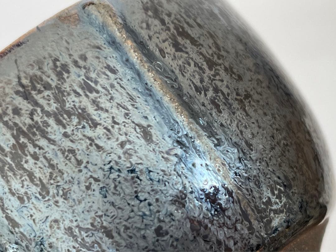 陶芸家　鎌田幸二　銀漿天目　堆線　酒盃　酒器　ぐい呑　猪口　共箱　師　清水卯一