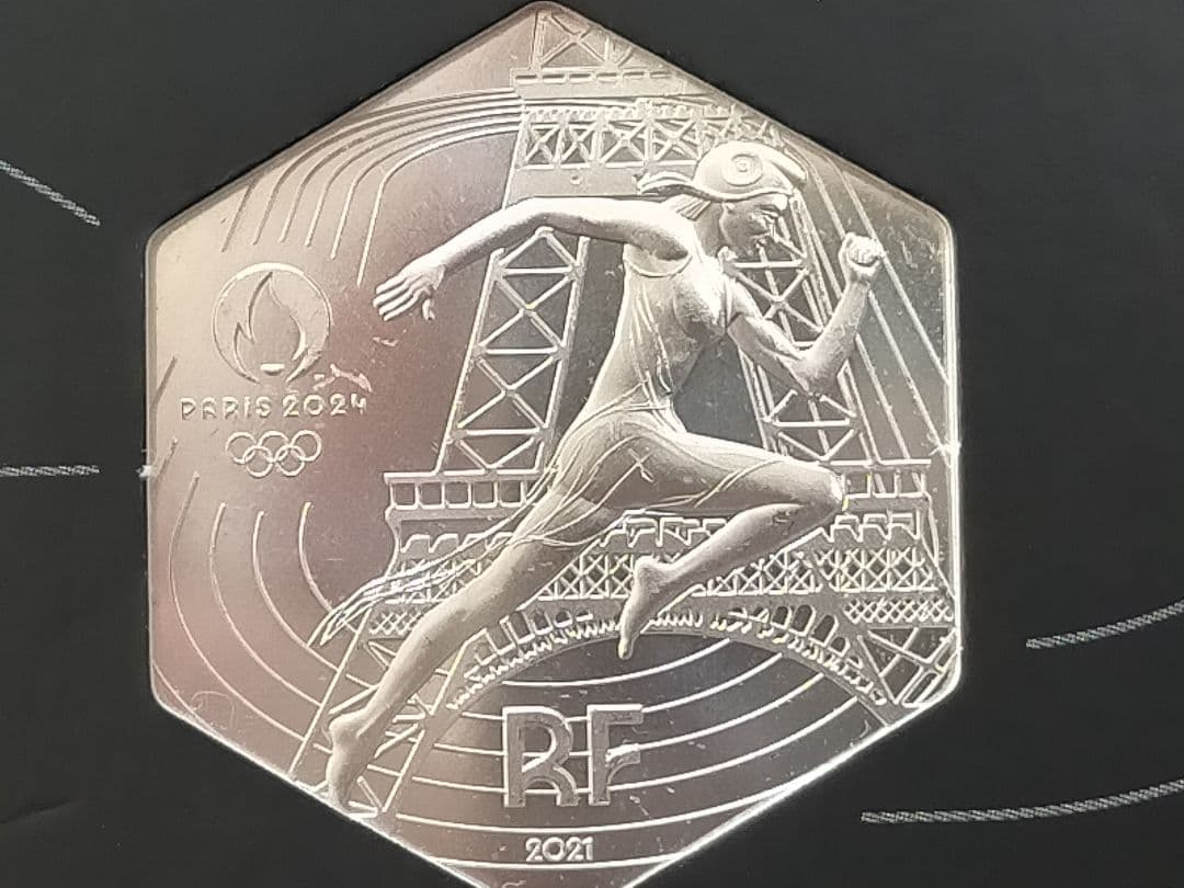 仏③。「フランス・パリ2024オリンピック大会(第1次発行)記念銀貨」。