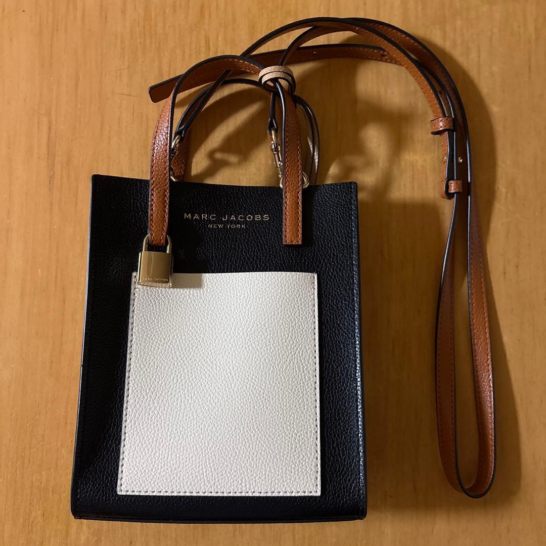 マークジェイコブス Marc Jacobs ショルダーバッグ 黒×ベージュ×白