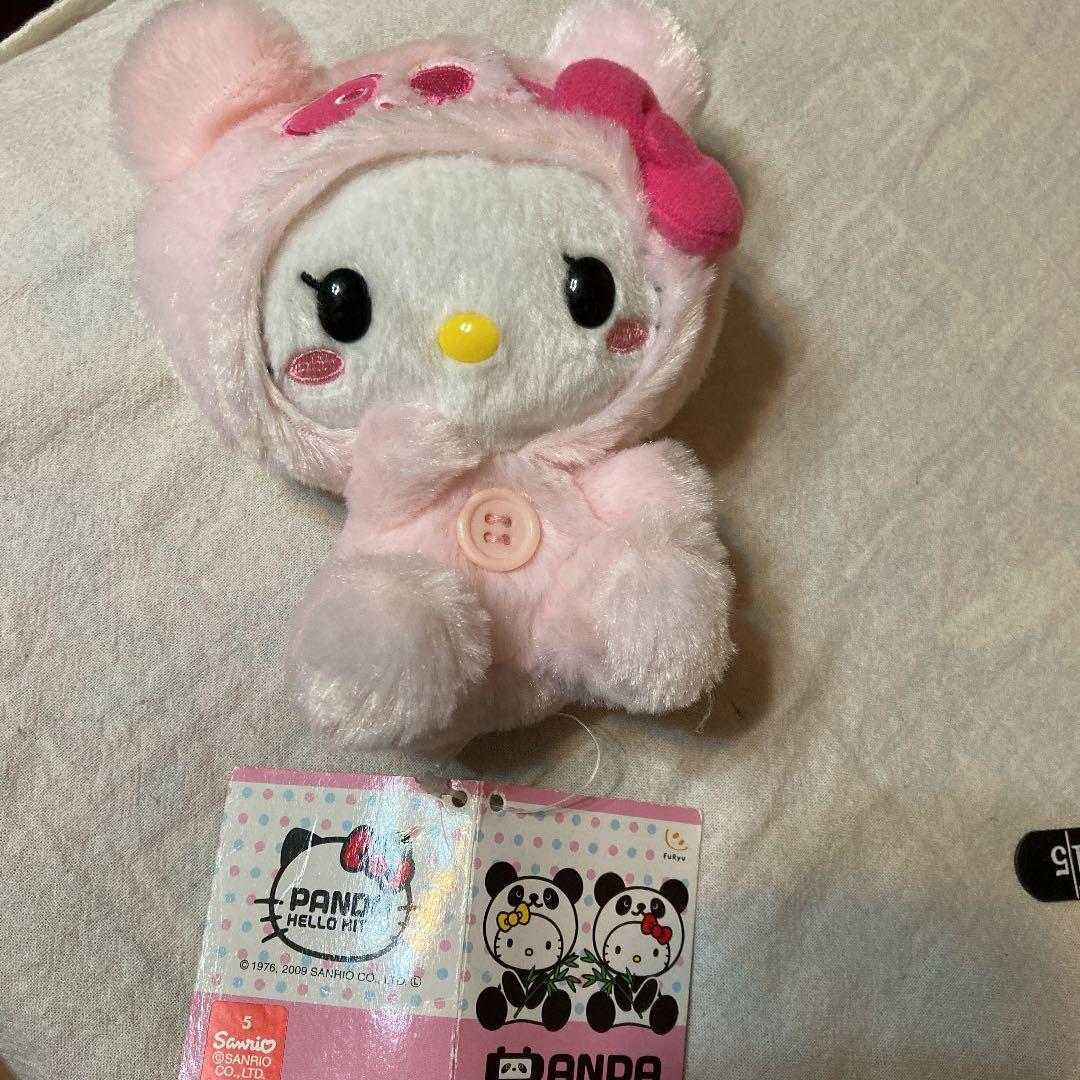 ぬいぐるみ　パンダハローキティ　ロンパースカラー　ピンク　新品未使用