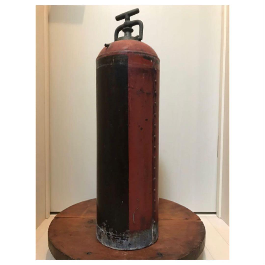 大正時代の古いツートンカラーの消火器◇アンティーク◇ビンテージ◇古道具◇古民具