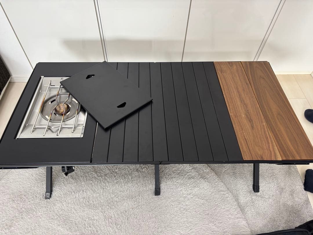 ガスコンロ付きアウトドアテーブル