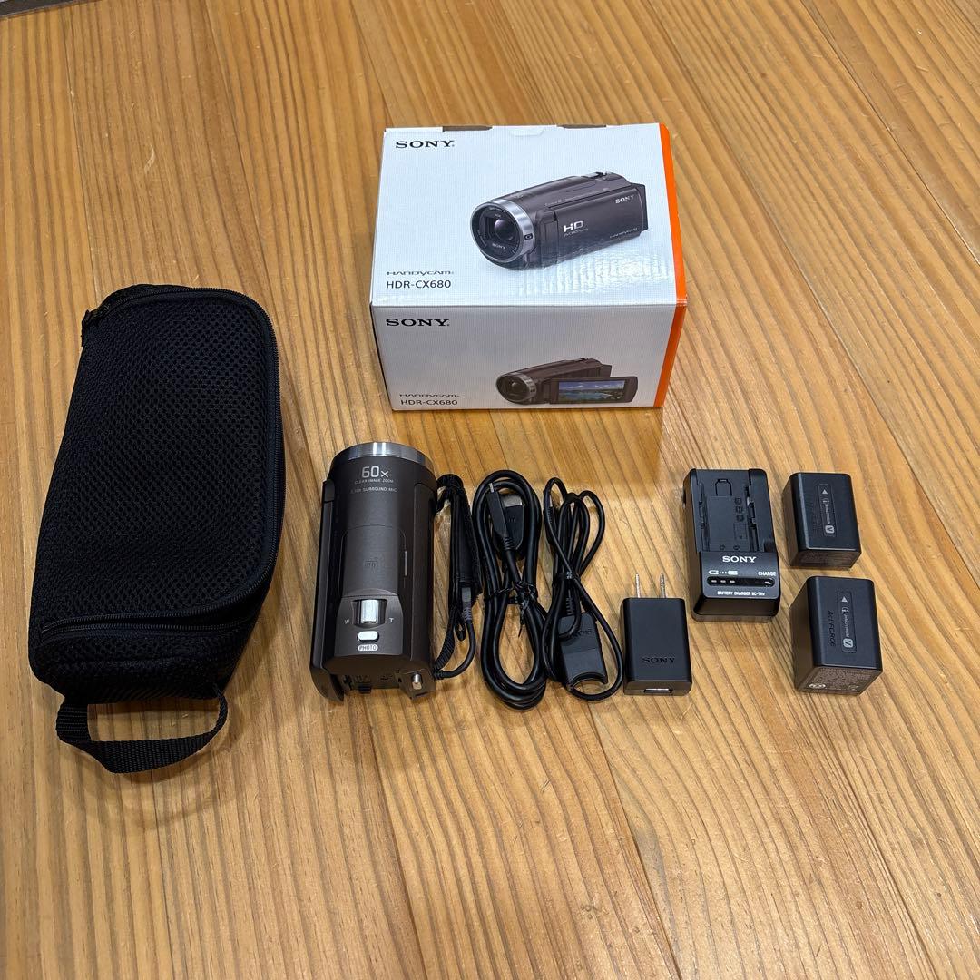 SONY HDR-CX680 ビデオカメラ 本体&バッテリー&スタンド　セット