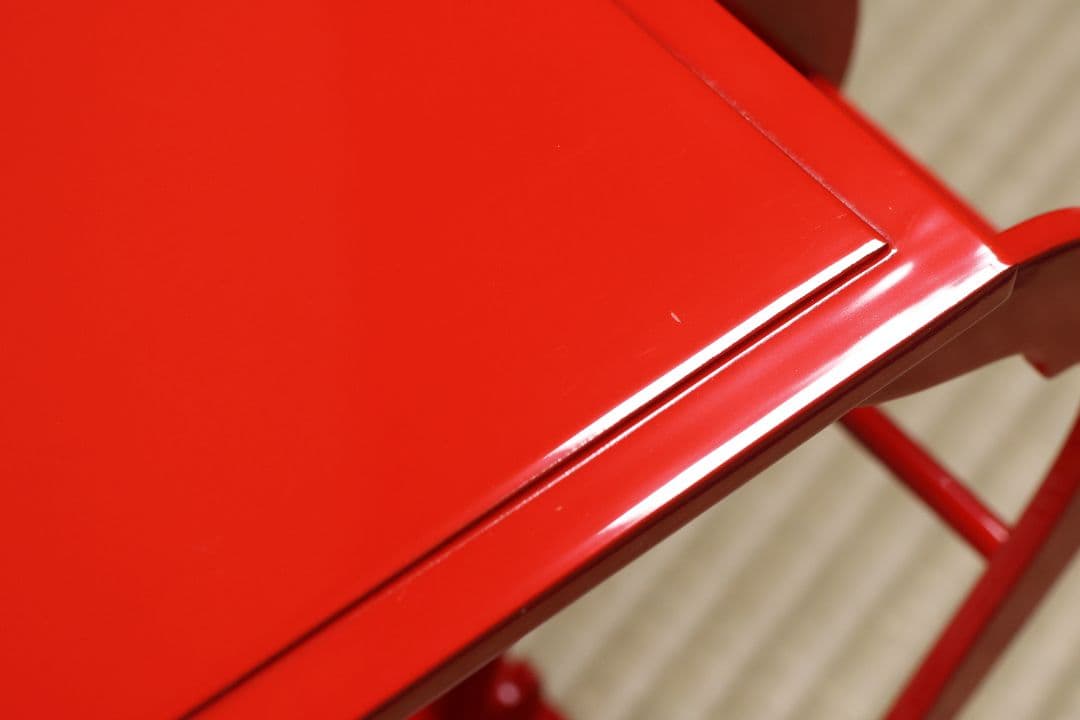 漆芸 輪島塗 朱塗 八足卓 花台 供台 54.5×27.3cm【MA722】