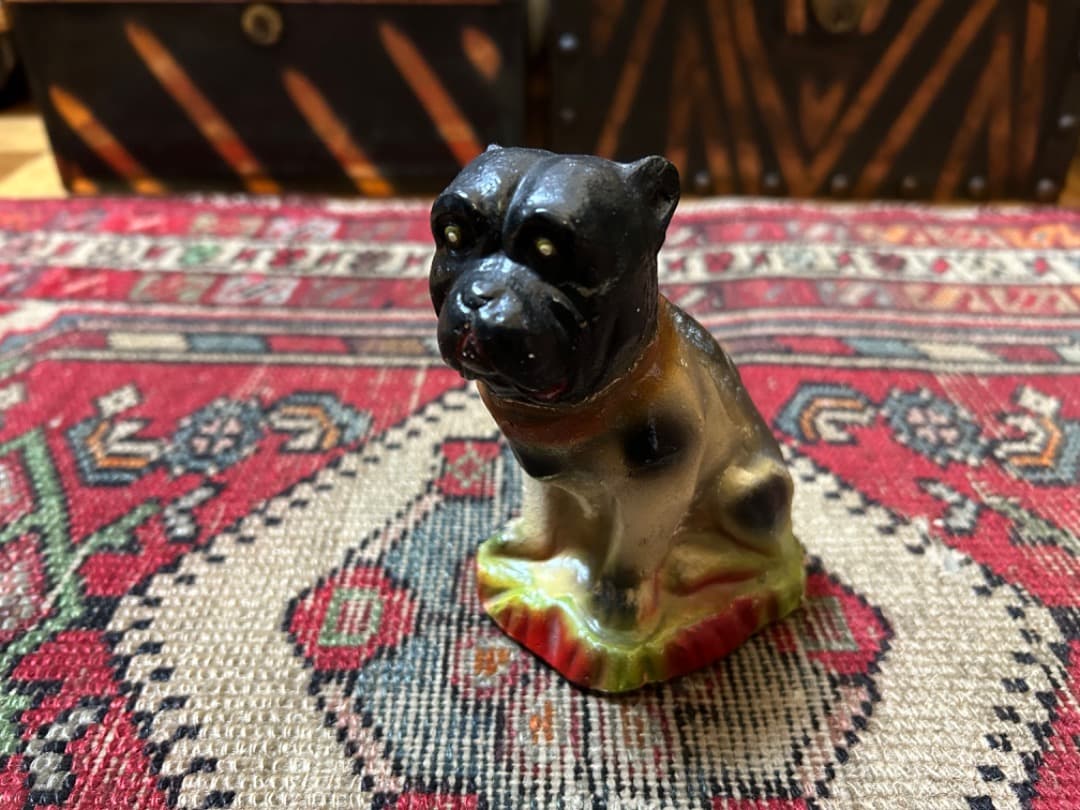 ビンテージ Chalkware Bulldog チョークウェア ブルドッグ 置物