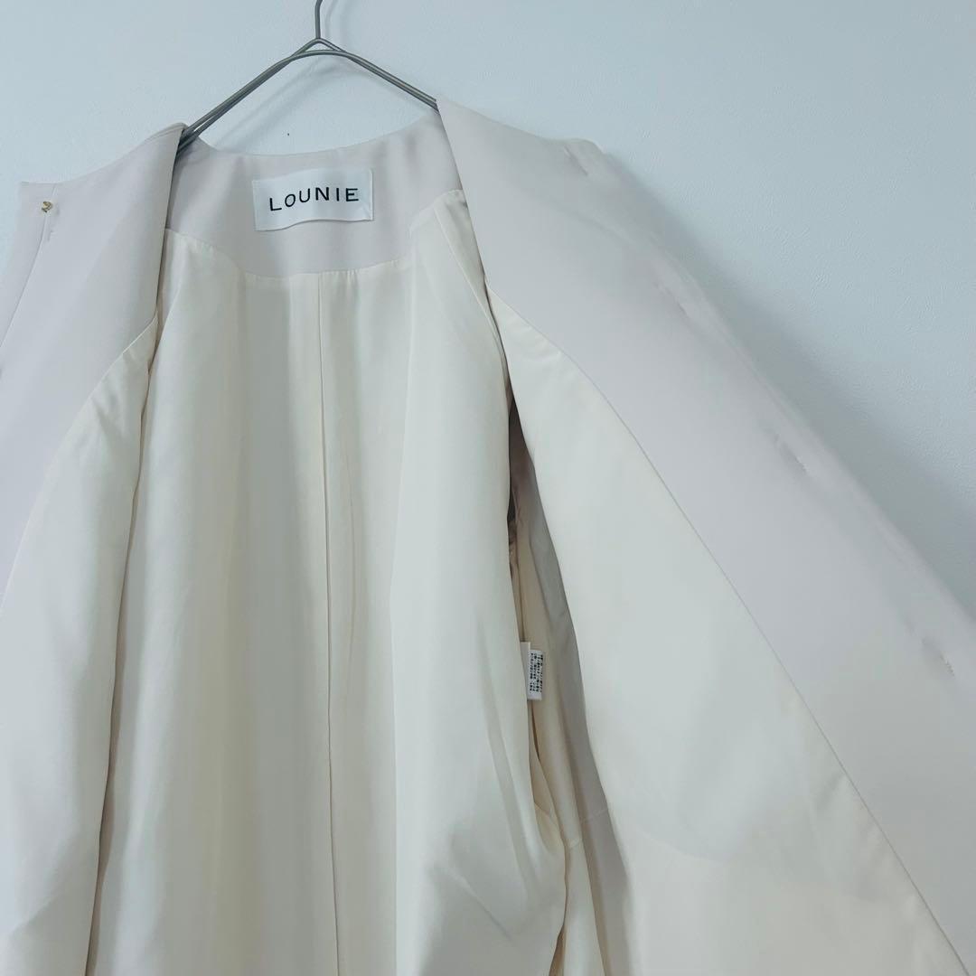 未使用級✨LOUNIE ルーニィ　ノーカラーコート　　38 ウォッシャブル