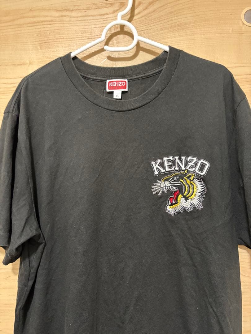 KENZO ブラック トラ刺繍 Tシャツ XL