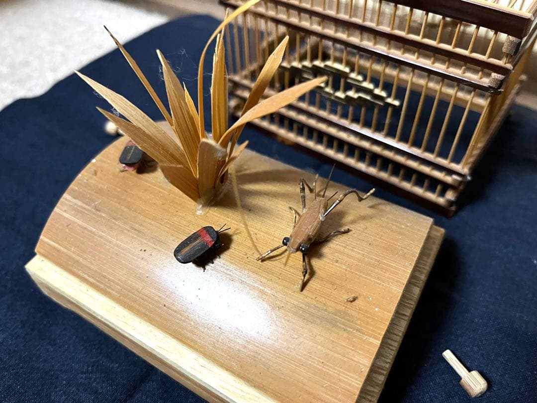 煎茶道具　千筋細工　虫籠　鈴虫置物　落款有り　お値下げしました
