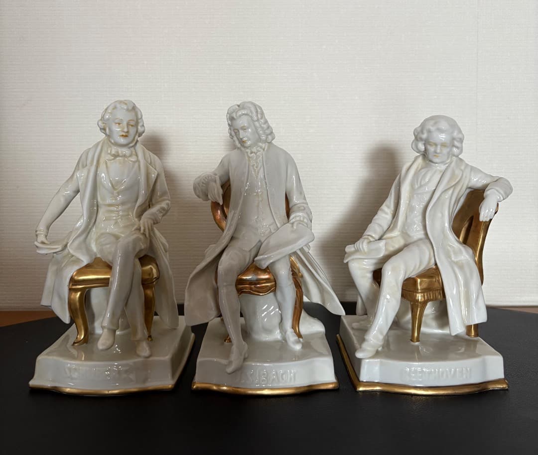 アンティーク磁器人形 【バッハ・ベートーベン・シューベルト 3大作曲家】