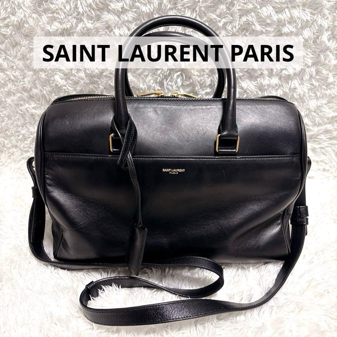 サンローラン クラシックダッフル6 2way ショルダーバッグ レザー ブラック