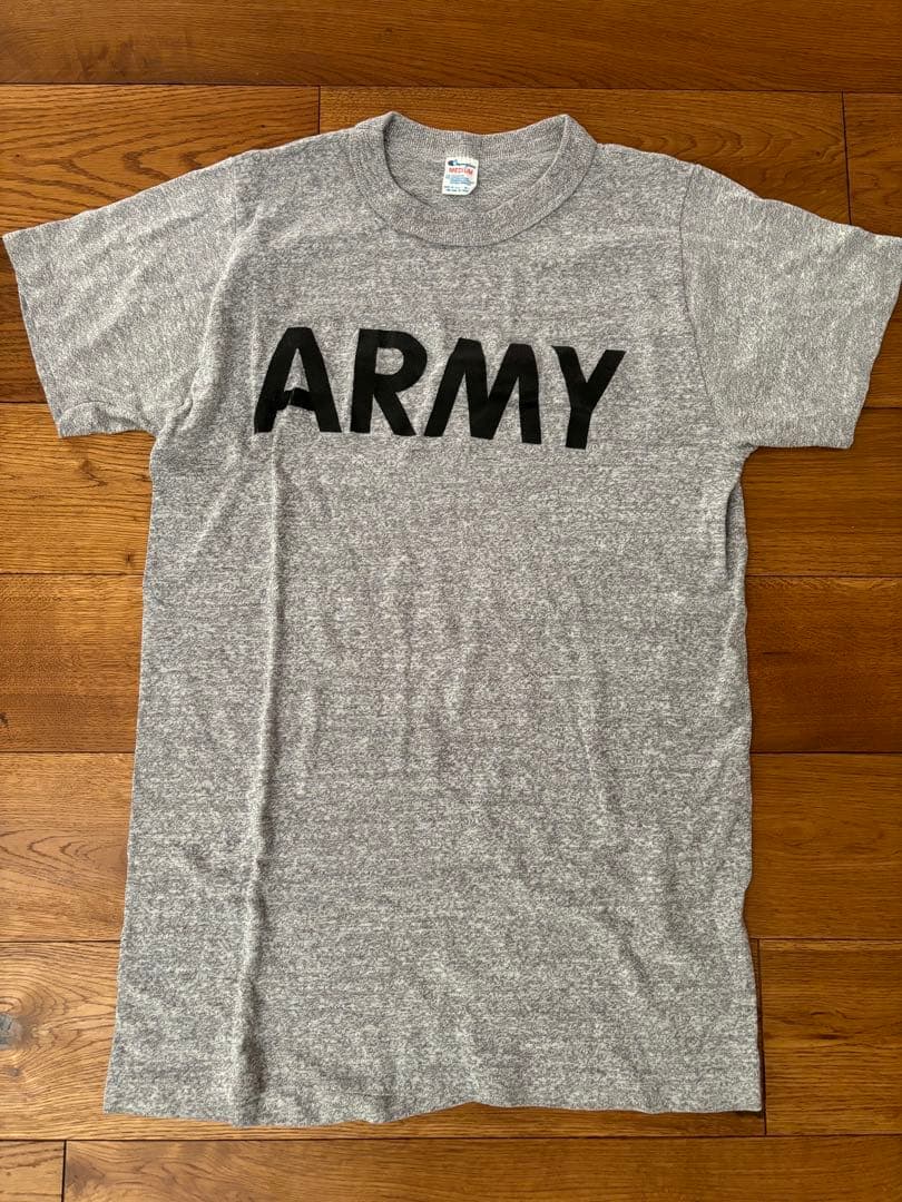 美品80sチャンピオン霜降りトリコタグARMYアーミーM