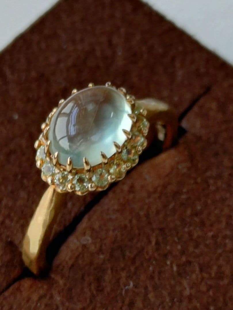 パーセルジュエリー　ポンポネ　K18　プレナイト　12号